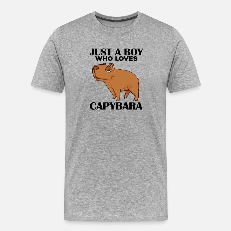Capybara Garçon - T-shirt bio Premium Homme - gris chiné