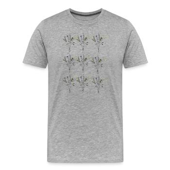 flower meadows pattern - Men's Premium Organic T-Shirt - heather grey - Front - Damien (186cm)