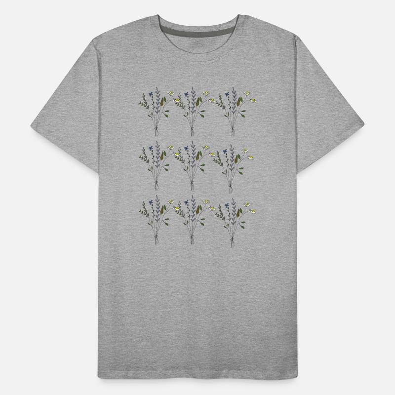 flower meadows pattern Men's Premium Organic T-Shirt