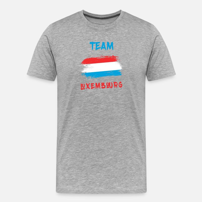 Drapeaux de l'équipe du Luxembourg - T-shirt bio Premium Homme - gris chiné