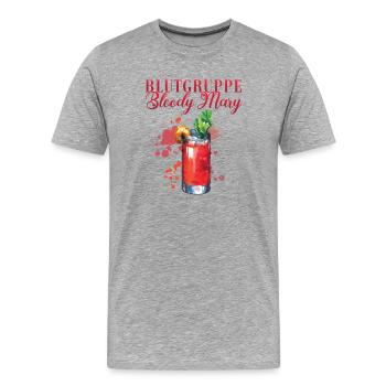 Blood Type Bloody Mary Cocktail for Bartenders - Men's Premium Organic T-Shirt - heather grey - Front - Damien (186cm)