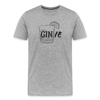 GINie - VERRE GIN, Genius, Illustration - T-shirt bio Premium Homme - gris chiné - Devant - Damien (186cm)