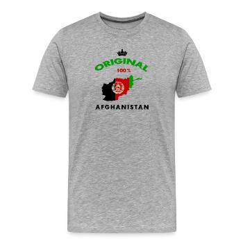 Afghanistan Original 100% Flaggen Design - Männer Premium Bio T-Shirt - Grau meliert - Vorne - Damien (186cm)