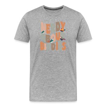 Birds Nerdy About Birdies - Men's Premium Organic T-Shirt - heather grey - Front - Damien (186cm)