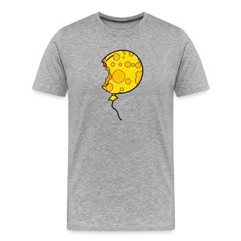 Ballon fromage - T-shirt bio Premium Homme - gris chiné - Devant - Damien (186cm)