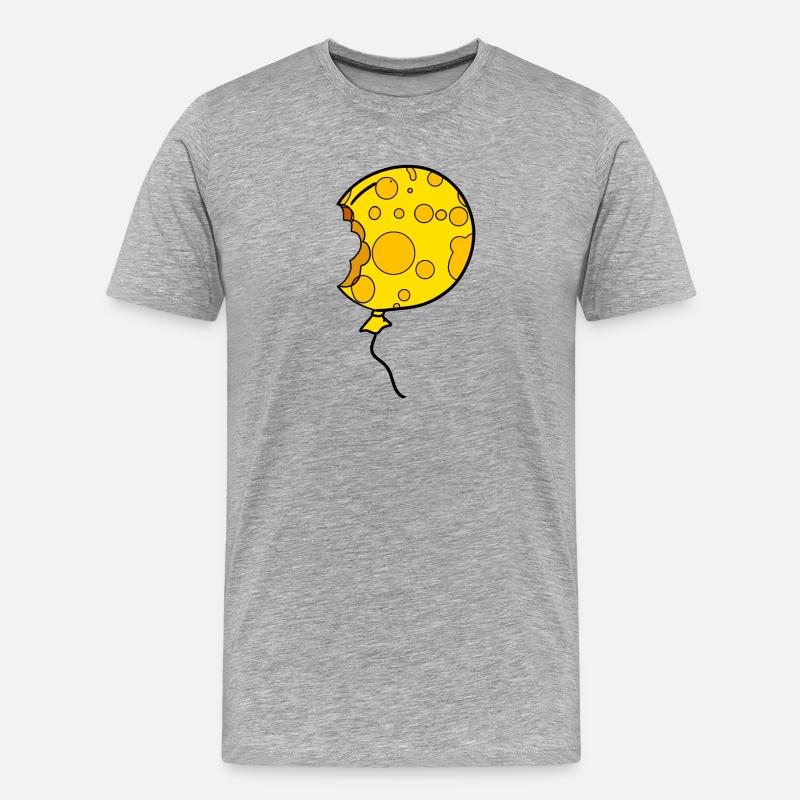 Käse Ballon - Männer Premium Bio T-Shirt - Grau meliert