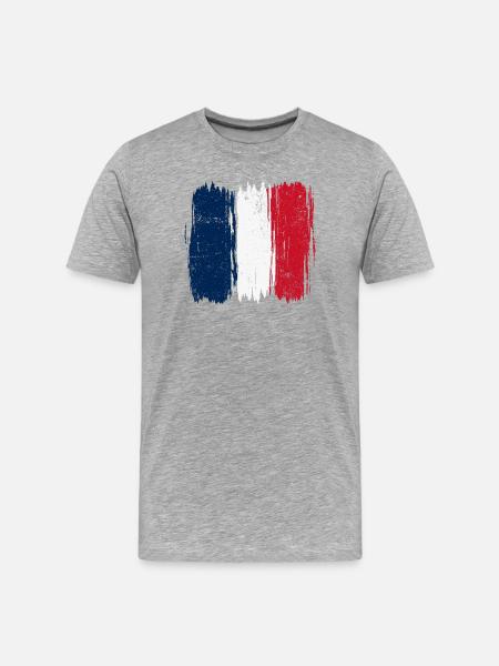 Brushstroke French Flag - Men's Premium Organic T-Shirt - heather grey