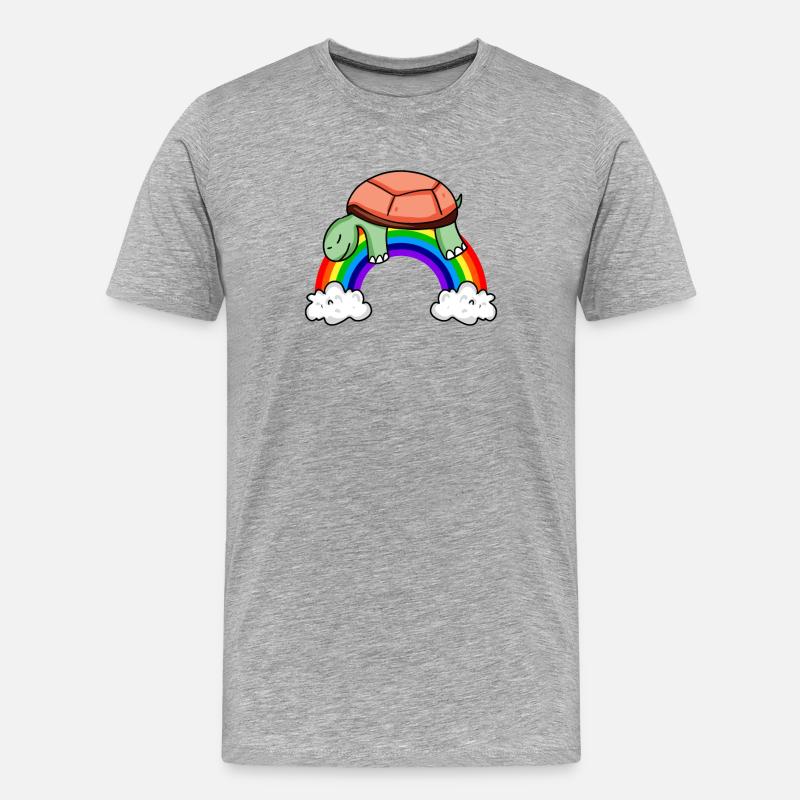Rainbow Turtle - Men's Premium Organic T-Shirt - heather grey
