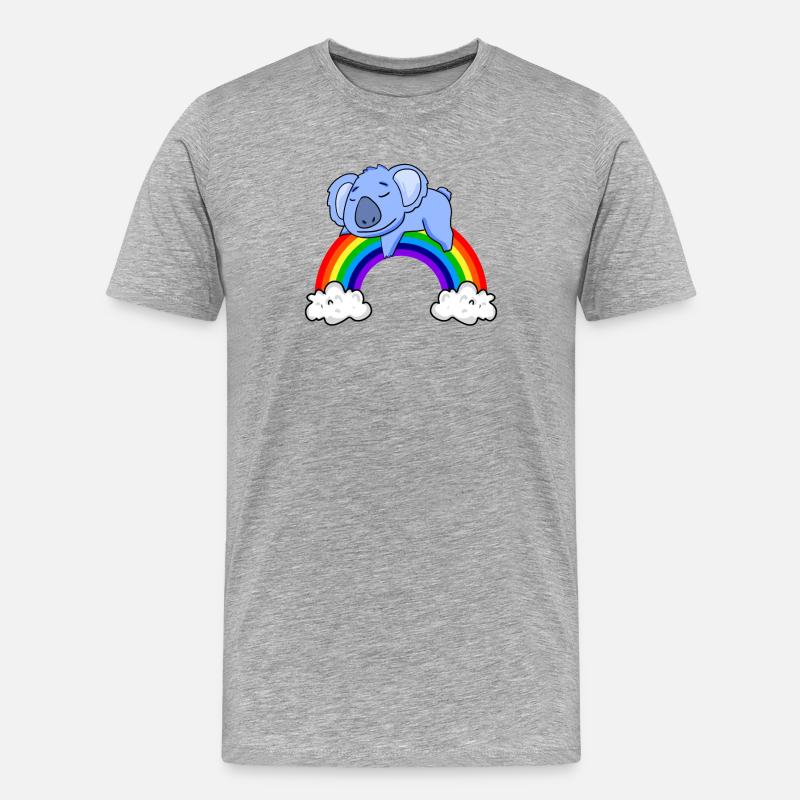 Regenbogen Koala - Männer Premium Bio T-Shirt - Grau meliert