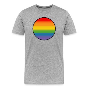 Regenbogen Verlauf Round white shirt - Männer Premium Bio T-Shirt - Grau meliert - Vorne - Damien (186cm)