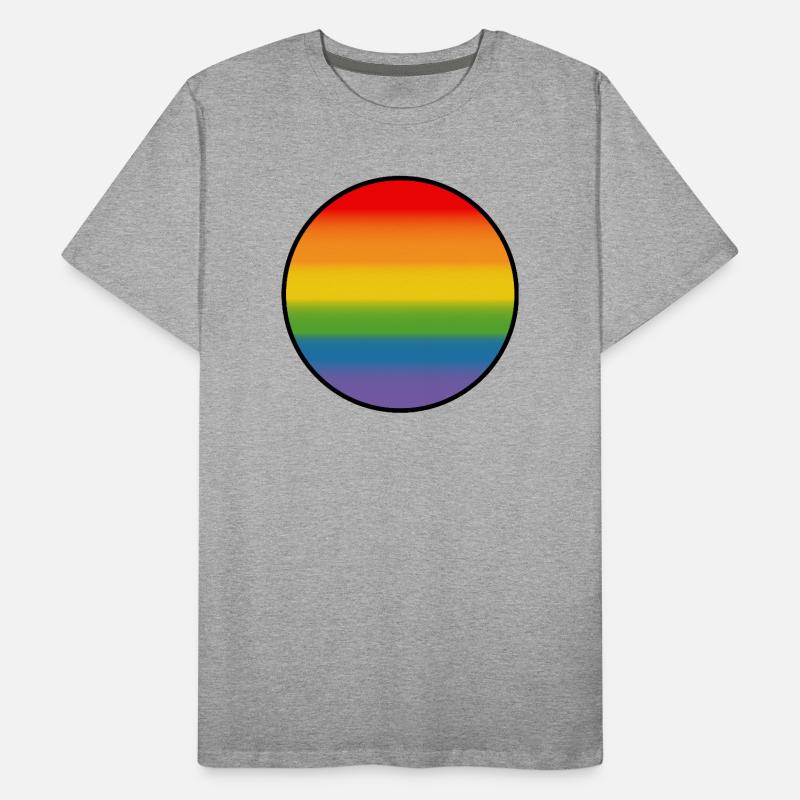 Rainbow Gradient Chemise ronde blanche T-shirt bio Premium Homme
