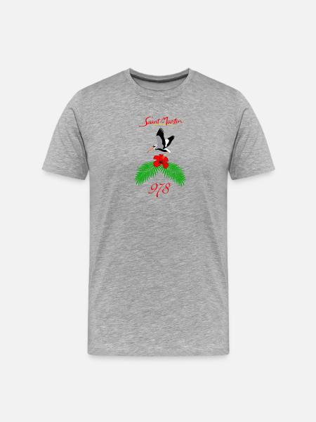Sint Maarten - Männer Premium Bio T-Shirt - Grau meliert