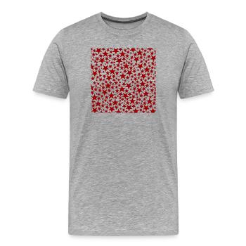 Motif d’étoile rouge sur fond noir - T-shirt bio Premium Homme - gris chiné - Devant - Damien (186cm)