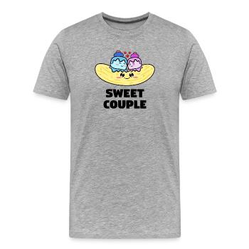 Süßigkeiten Nachspeise Statement Naschen Kalorien - Männer Premium Bio T-Shirt - Grau meliert - Vorne - Damien (186cm)