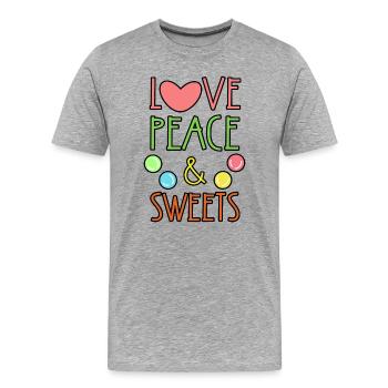 Sweets Statement Dessert Sucre Bonbons - T-shirt bio Premium Homme - gris chiné - Devant - Damien (186cm)