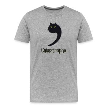 Catastrophe Cat Cats Disaster - T-shirt bio Premium Homme - gris chiné - Devant - Damien (186cm)
