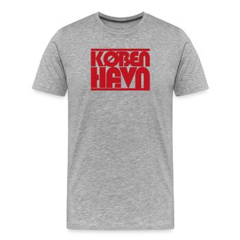 Copenhagen Denmark Typography Design Description - Men's Premium Organic T-Shirt - heather grey - Front - Damien (186cm)