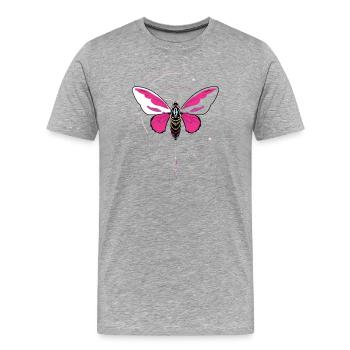 motte tattoo schmetterling pendel pink Mondphase  - Männer Premium Bio T-Shirt - Grau meliert - Vorne - Damien (186cm)