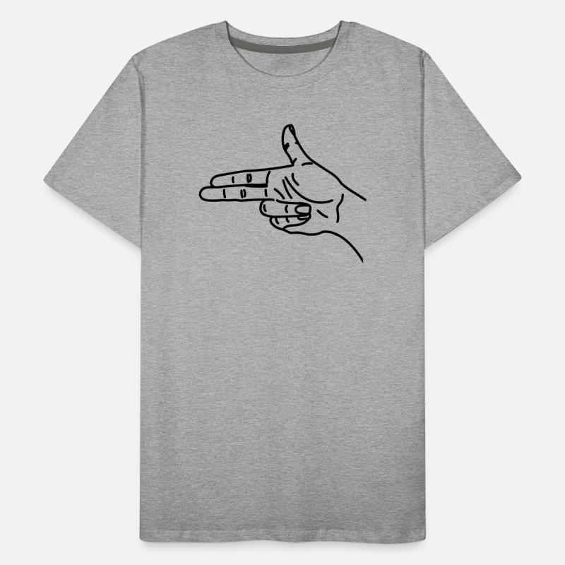 Hand gesture gun scared war Men's Premium Organic T-Shirt