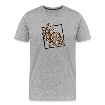 Rabbit well camouflaged in leopard look - Men's Premium Organic T-Shirt - heather grey - Front - Damien (186cm)