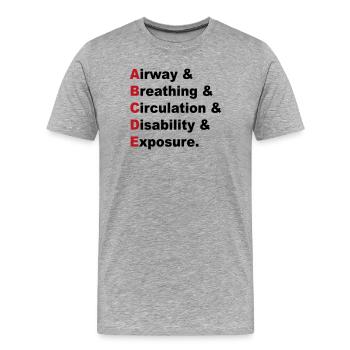 ABCDE Regel - Männer Premium Bio T-Shirt - Grau meliert - Vorne - Damien (186cm)