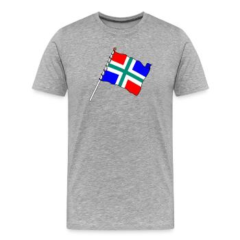 Flag province Groningue - T-shirt bio Premium Homme - gris chiné - Devant - Damien (186cm)