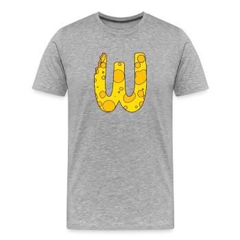 Letter W - Men's Premium Organic T-Shirt - heather grey - Front - Damien (186cm)