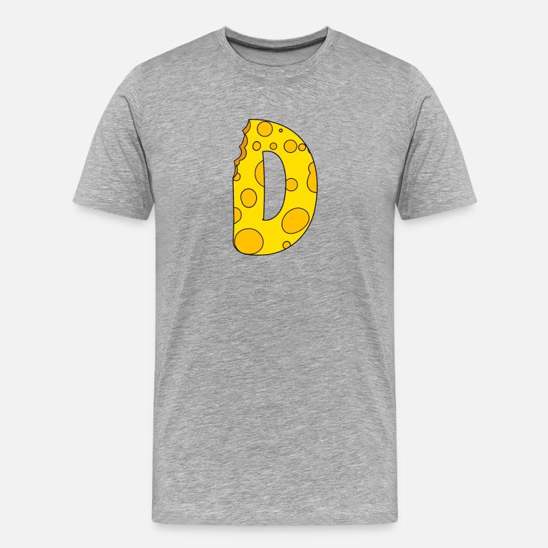 Buchstabe D - Männer Premium Bio T-Shirt - Grau meliert