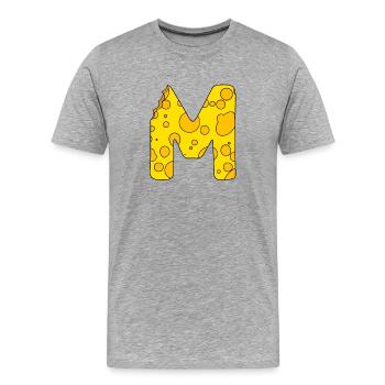 Lettre M - T-shirt bio Premium Homme - gris chiné - Devant - Damien (186cm)