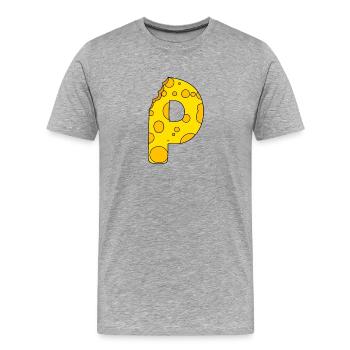 Letter P - Men's Premium Organic T-Shirt - heather grey - Front - Damien (186cm)