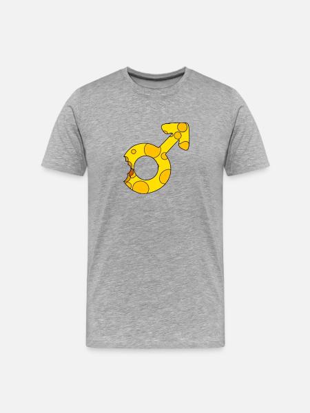 Manligt kön - Mars-symbol - Organic T-shirt Ekologisk premium-T-shirt herr - gråmelerad