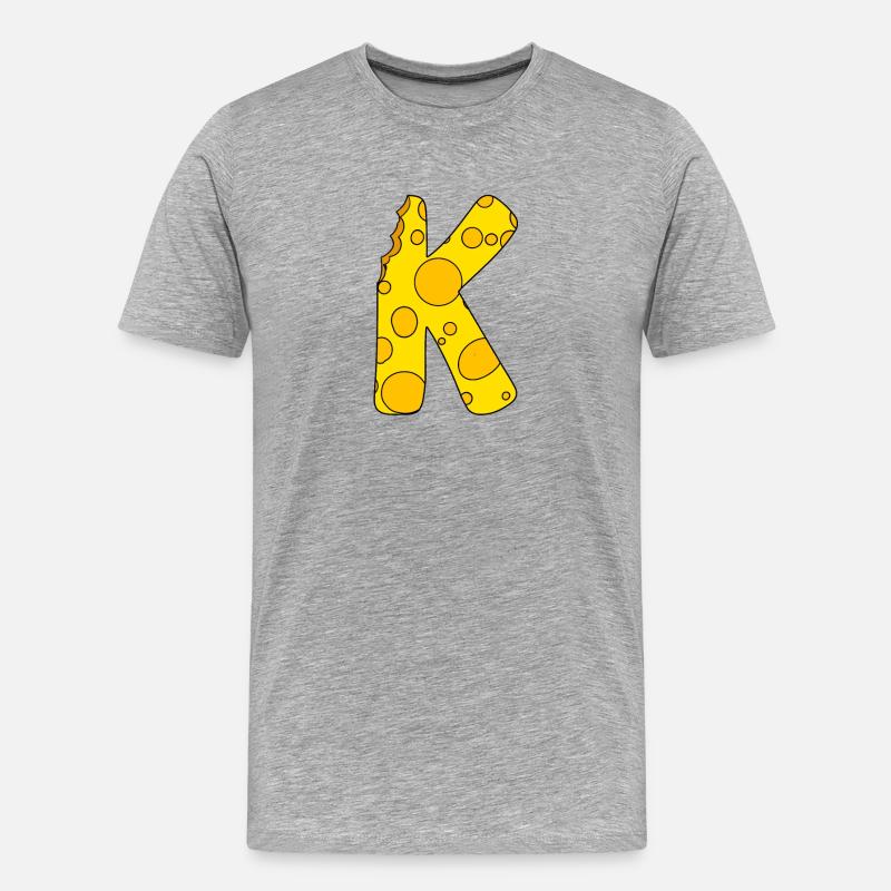 Buchstabe K - Männer Premium Bio T-Shirt - Grau meliert