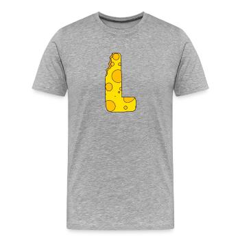 Letter L - Men's Premium Organic T-Shirt - heather grey - Front - Damien (186cm)