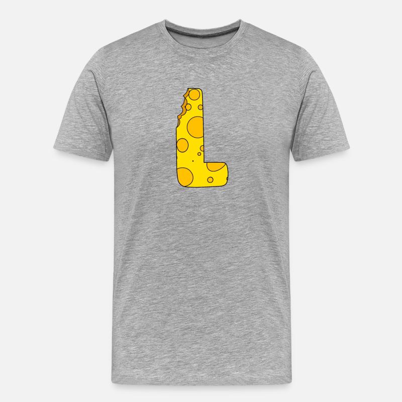 Buchstabe L - Männer Premium Bio T-Shirt - Grau meliert