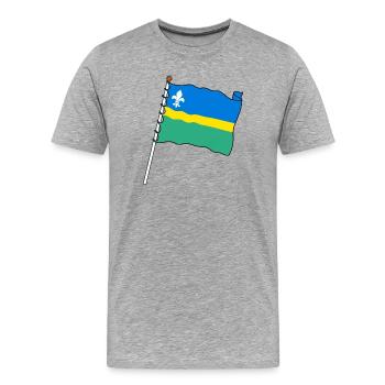 Drapeau Flevoland le drapeau de la province du Flevoland - T-shirt bio Premium Homme - gris chiné - Devant - Damien (186cm)