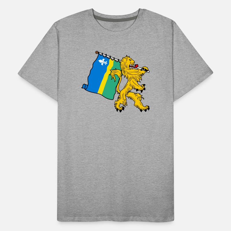 Lion avec drapeau Flevoland le drapeau T-shirt bio Premium Homme