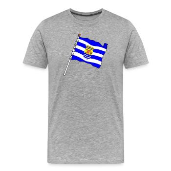 Drapeau Zeeland Zeeland province flag - T-shirt bio Premium Homme - gris chiné - Devant - Damien (186cm)