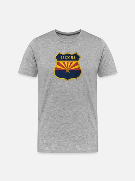 Arizona flags crest design - Men's Premium Organic T-Shirt - heather grey
