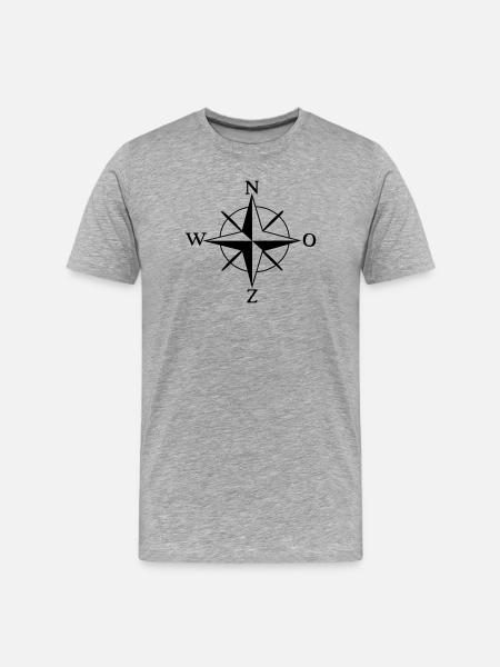 Compass North East West South - Men's Premium Organic T-Shirt - heather grey
