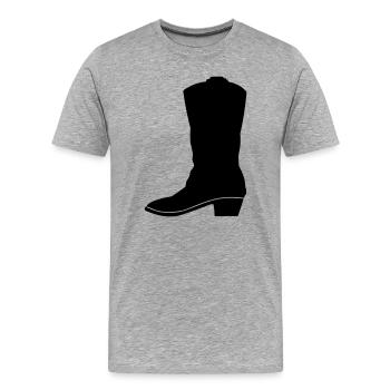 Cowboy western boot - Men's Premium Organic T-Shirt - heather grey - Front - Damien (186cm)