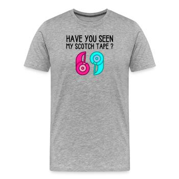 Have you Seen My Scotch Tape ? - T-shirt bio Premium Homme - gris chiné - Devant - Damien (186cm)