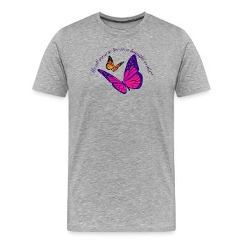 Neon Schmetterlingszauber - Männer Premium Bio T-Shirt - Grau meliert - Vorne - Damien (186cm)