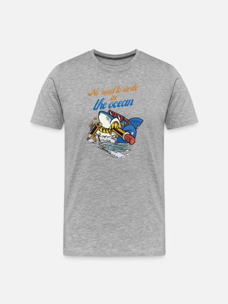 Pencil shark in ocean adventure - Men's Premium Organic T-Shirt - heather grey