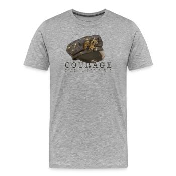 COURAGE FOR FREEDOM - Men's Premium Organic T-Shirt - heather grey - Front - Damien (186cm)