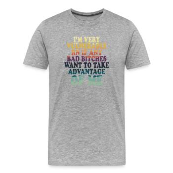 I'm Very Vulnerable RN - Men's Premium Organic T-Shirt - heather grey - Front - Damien (186cm)
