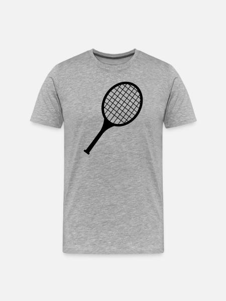 Badmintonschläger-Logo - Männer Premium Bio T-Shirt - Grau meliert
