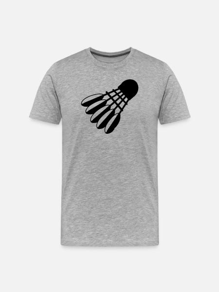 Badminton shuttle logo with springs - Men's Premium Organic T-Shirt - heather grey