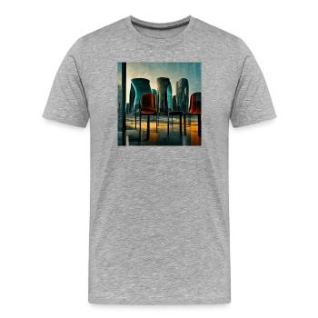 futuristic city scene - Men's Premium Organic T-Shirt - heather grey - Front - Damien (186cm)