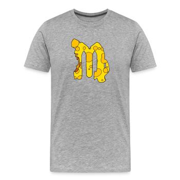 Signe du zodiaque Vierge - T-shirt bio Premium Homme - gris chiné - Devant - Damien (186cm)