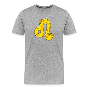 Signe du zodiaque Lion - T-shirt bio Premium Homme - gris chiné - Devant - Damien (186cm)